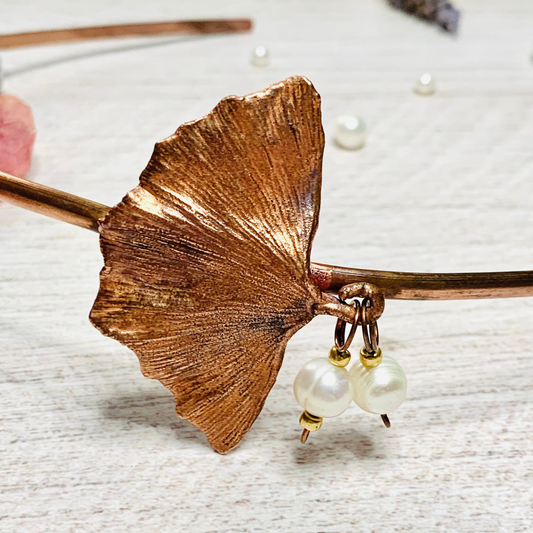 Tocado Ginko y Perlas