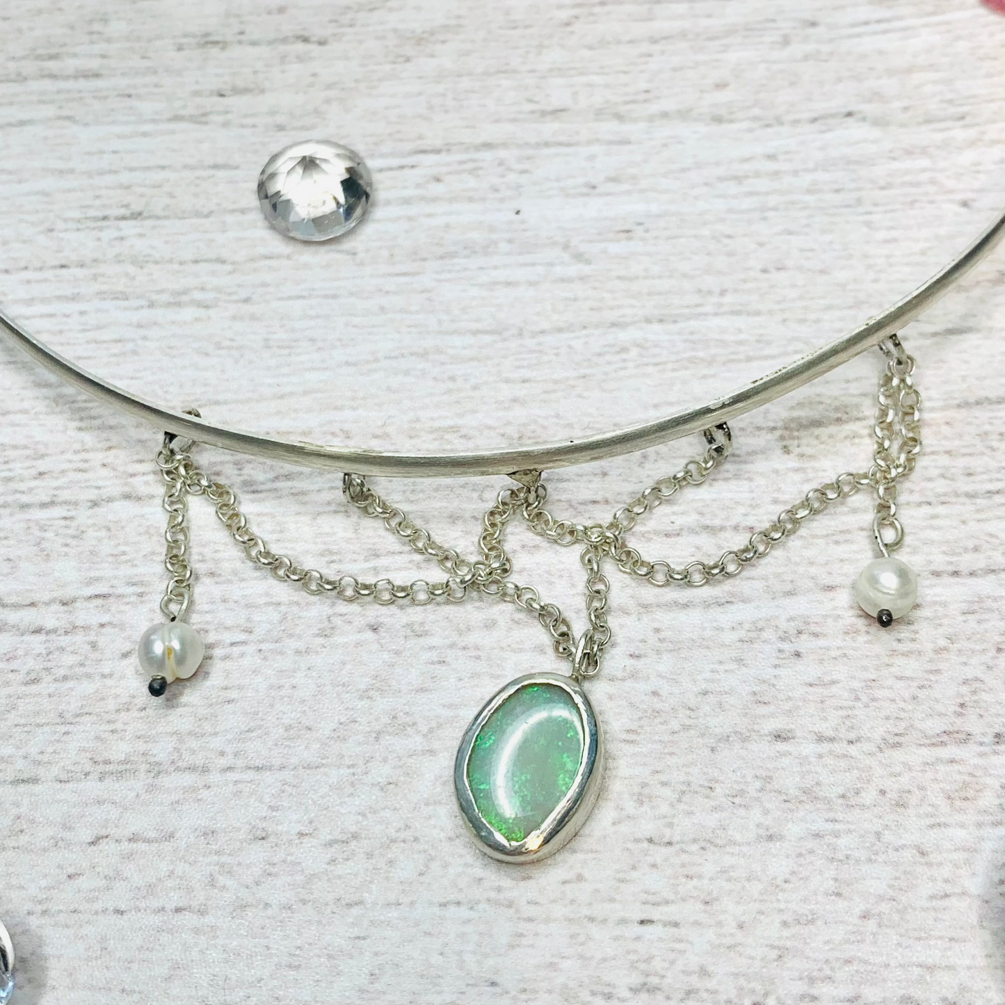 Choker Ópalo y Perla